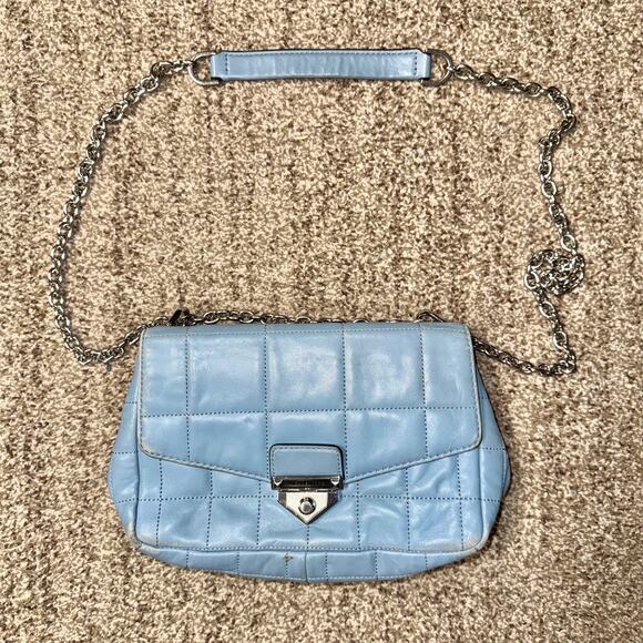 Michael Michael Kors Soho Large Leather Crossbody Bag Baby Blue Women's - Picture 7 of 12